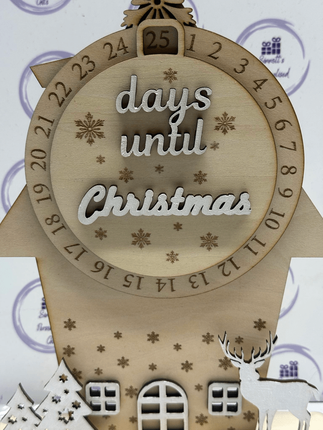 Handmade wooden days until Christmas free standing sign 