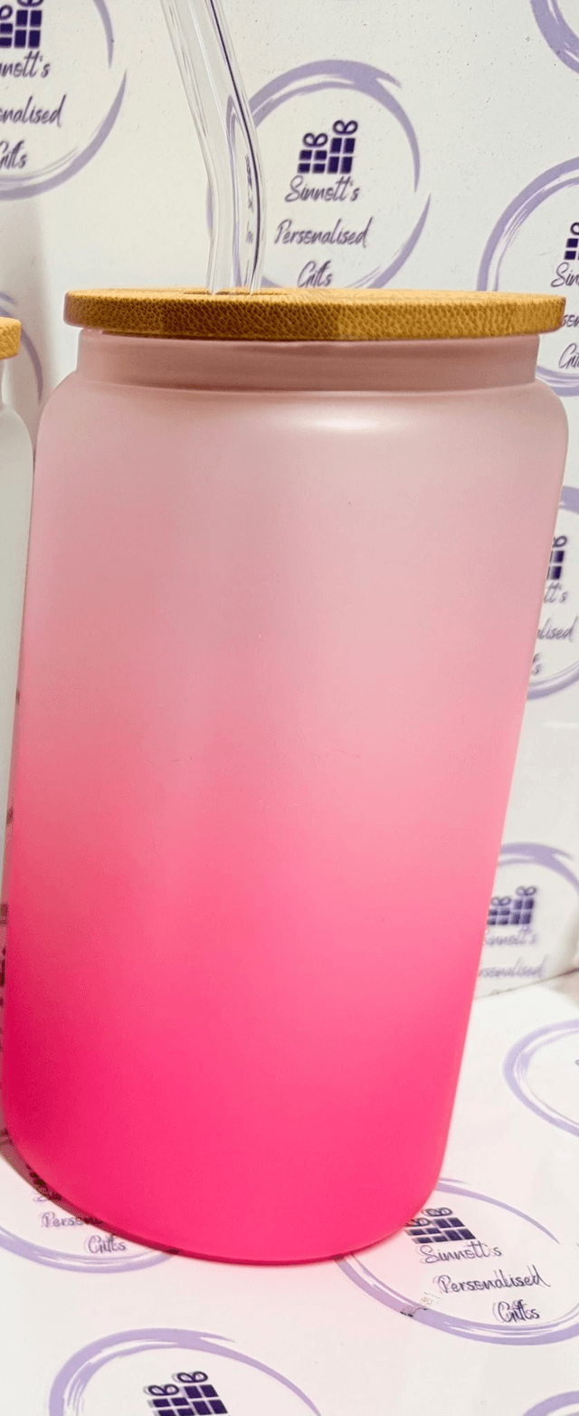 I pretend coffee helps 16oz glass can with bamboo lid and glass straw