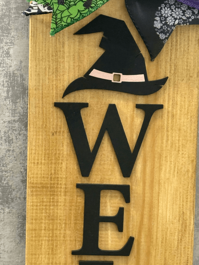 Halloween handmade wooden welcome sign 