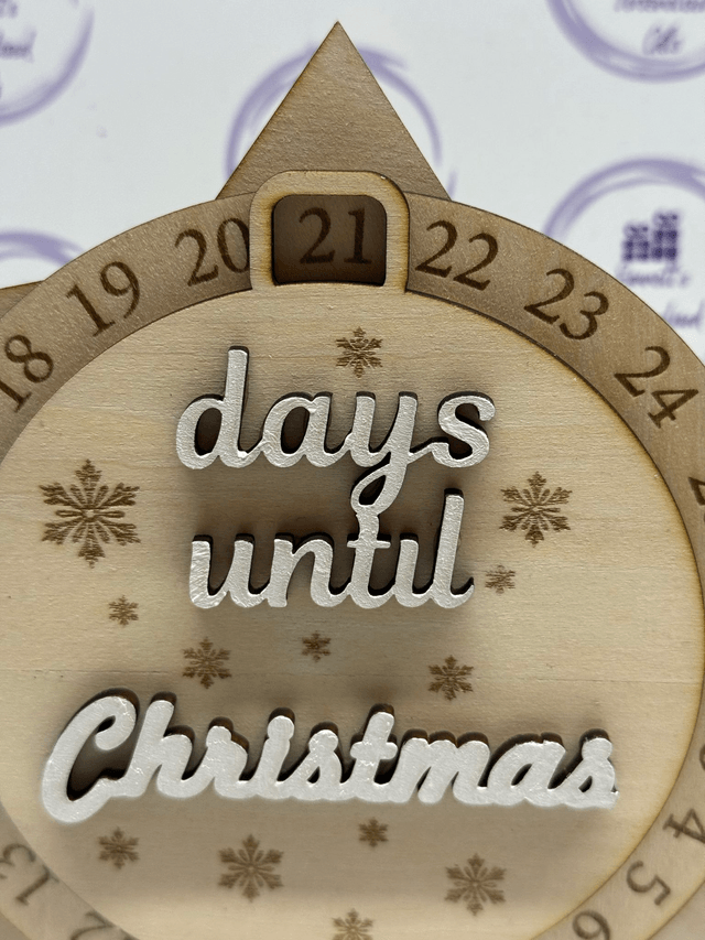 Handmade wooden days until Christmas free standing sign 