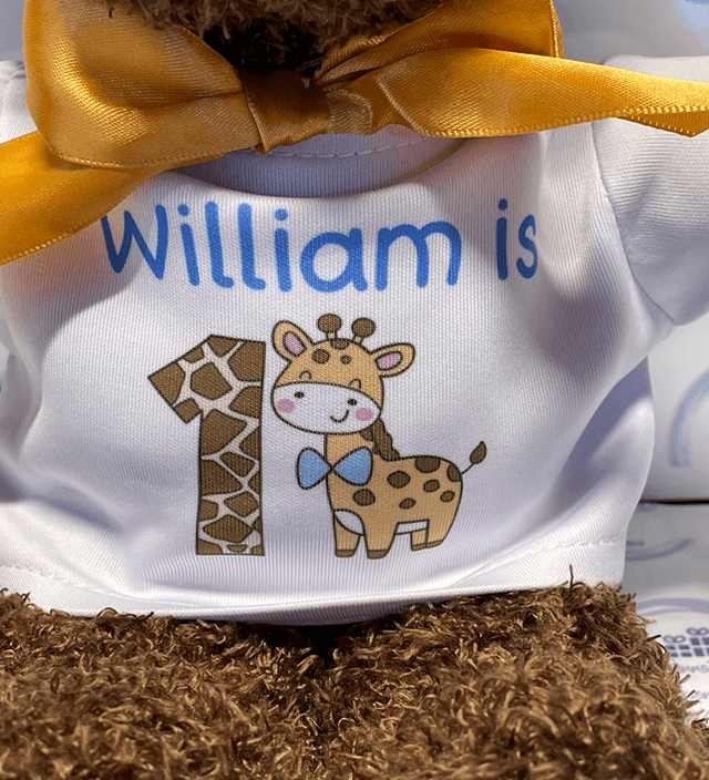 Personalised teddy bear (light brown bear)