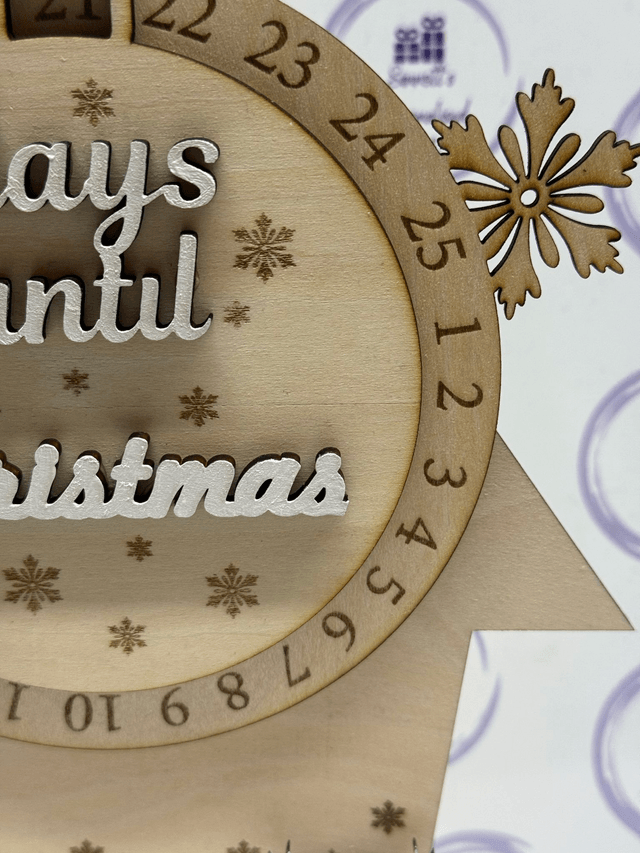 Handmade wooden days until Christmas free standing sign 