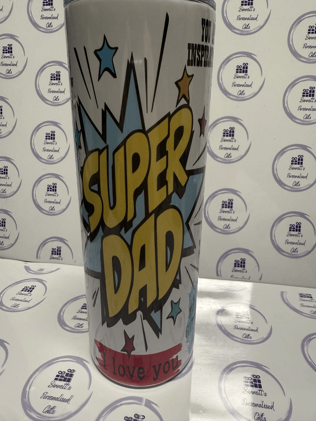 Super Dad metal 20 oz tumbler with metal straw and straw cleaner