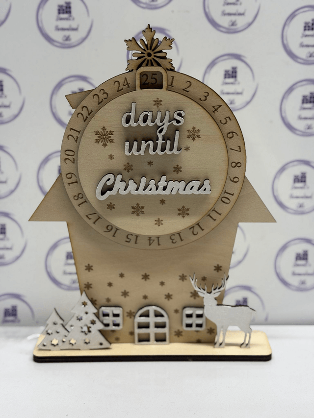 Handmade wooden days until Christmas free standing sign 