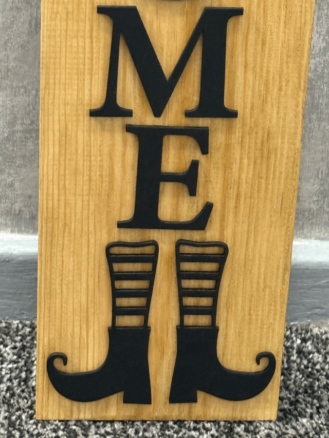 Halloween handmade wooden welcome sign 