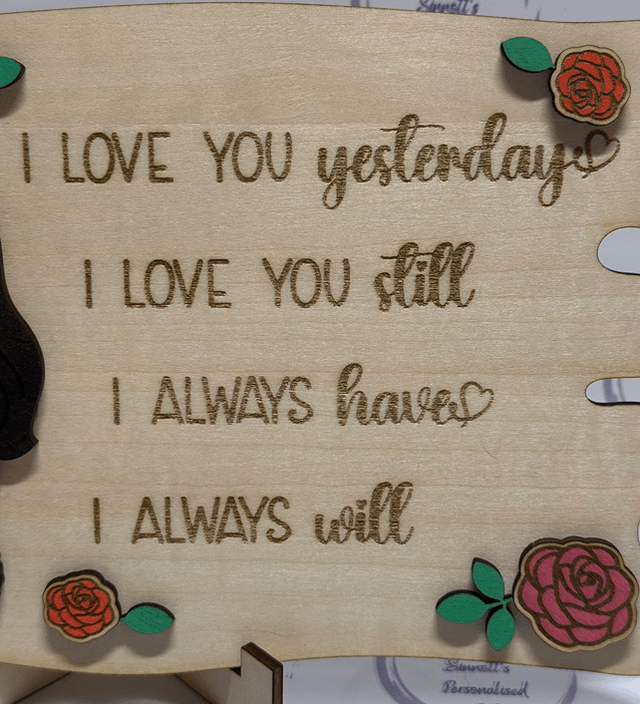 Valentines/love wooden plaque.