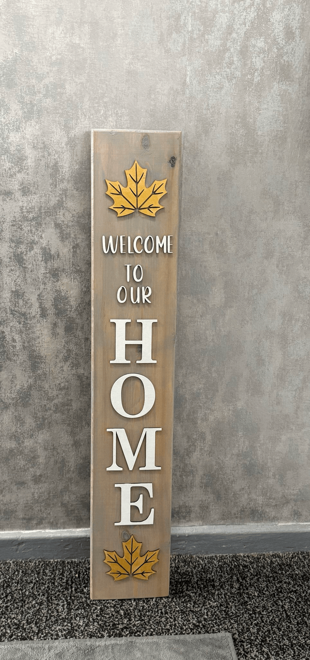Welcome to our home, handmade wooden sign 